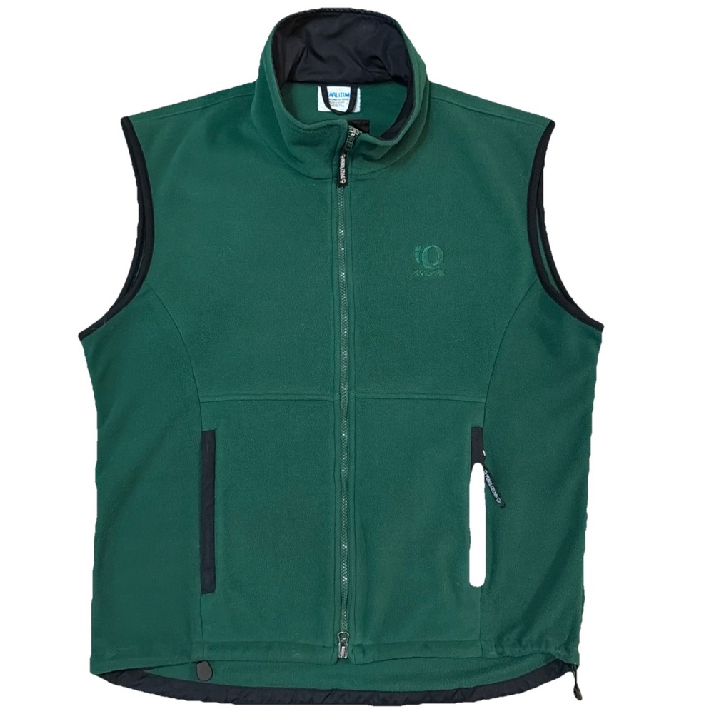 Pearl Izumi Men's Green Large Full Zip Green‎ Fleece Vest Zipped Pockets